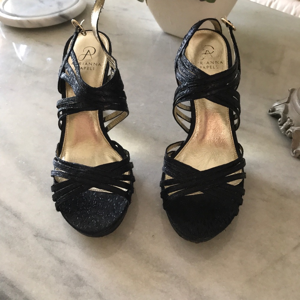 Black glitter stilettos